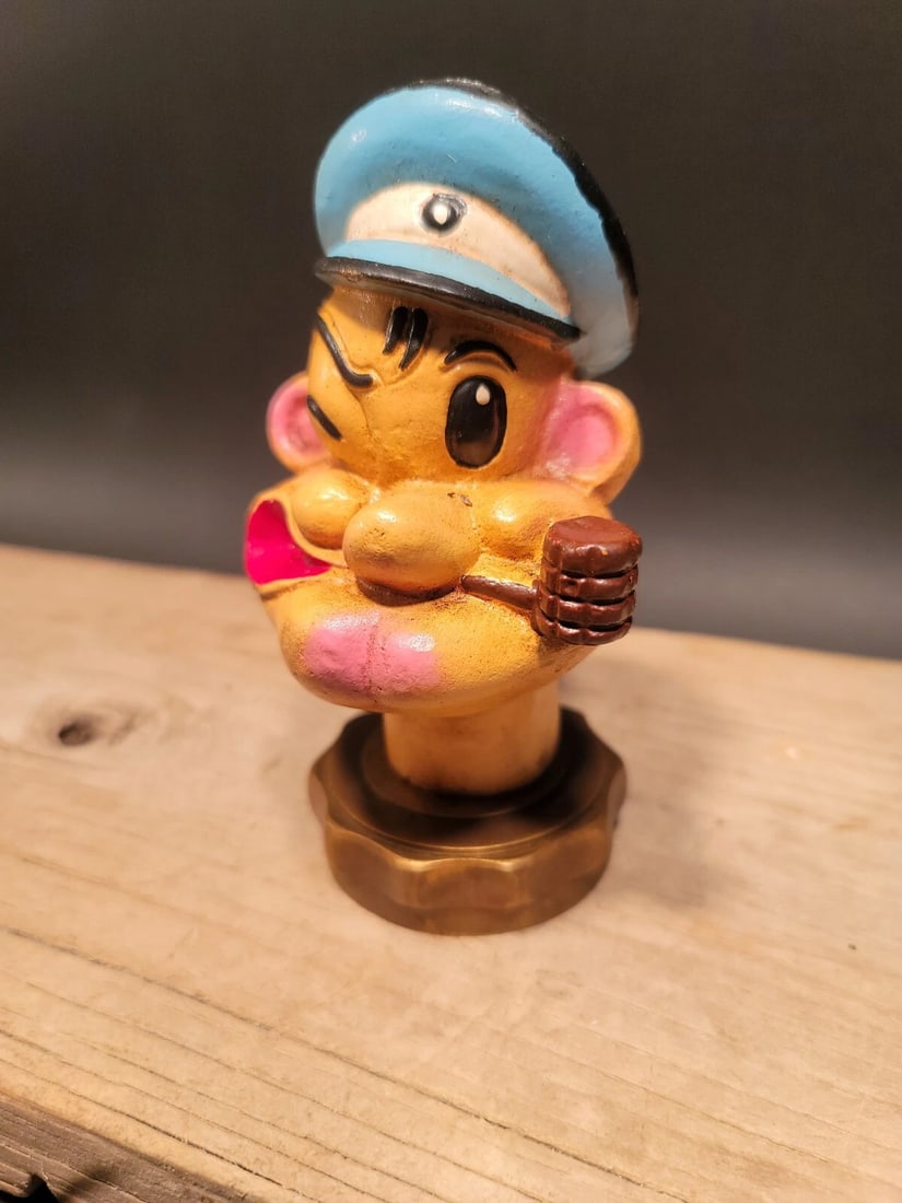 Cast Iron Popeye Sailor Figure Radiator Cap Statue - 10
