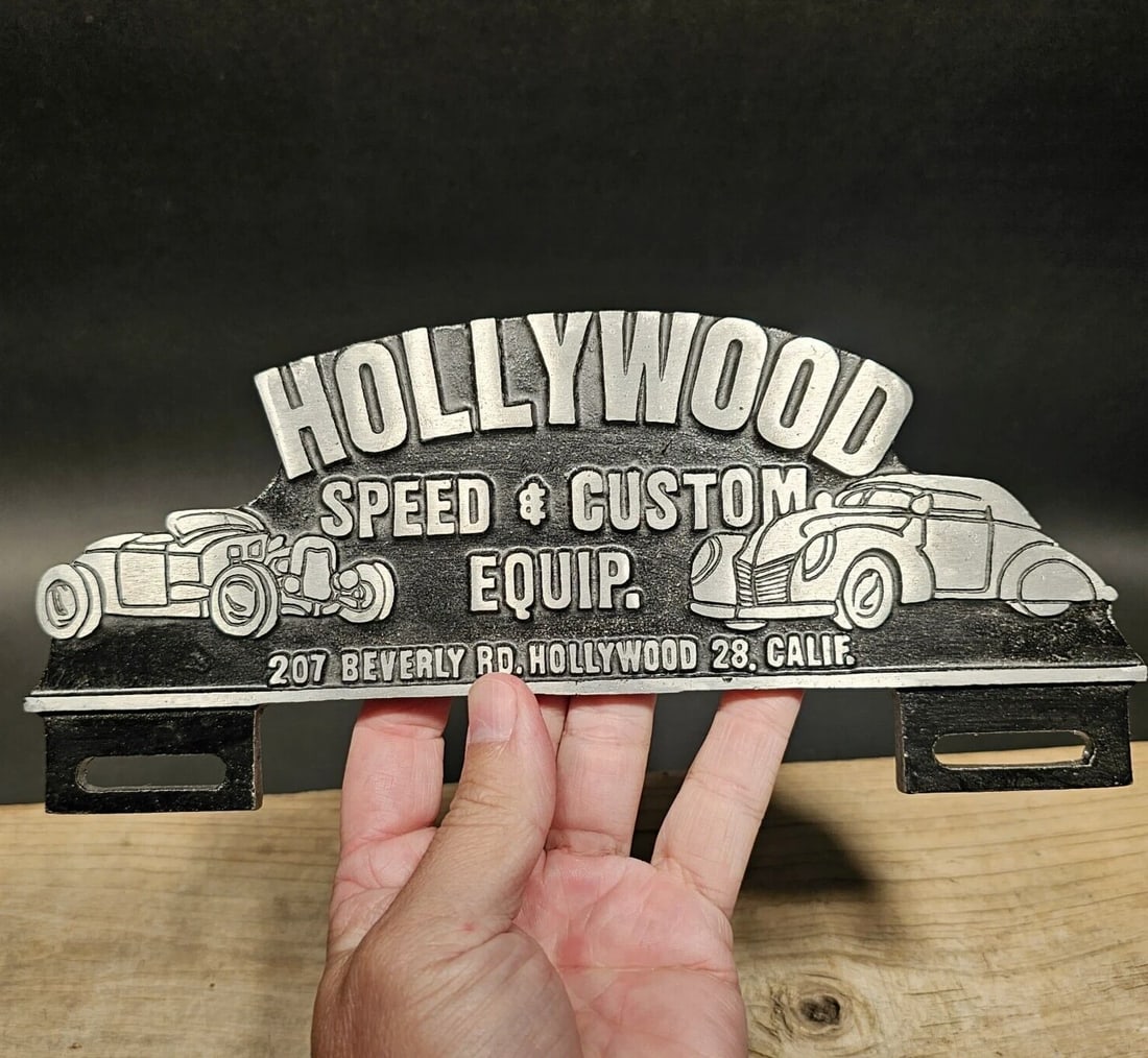 Aluminum Hollywood License Plate Fob Topper - 10