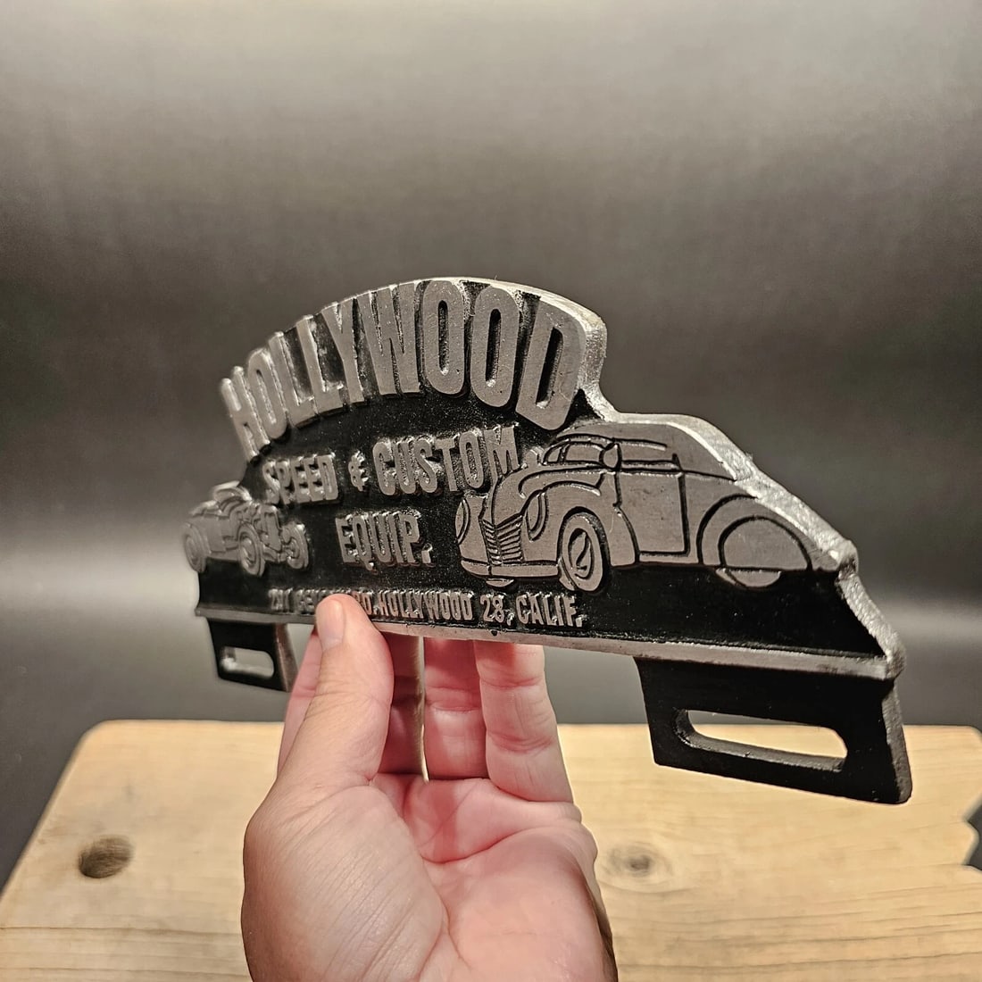 Aluminum Hollywood License Plate Fob Topper - 3