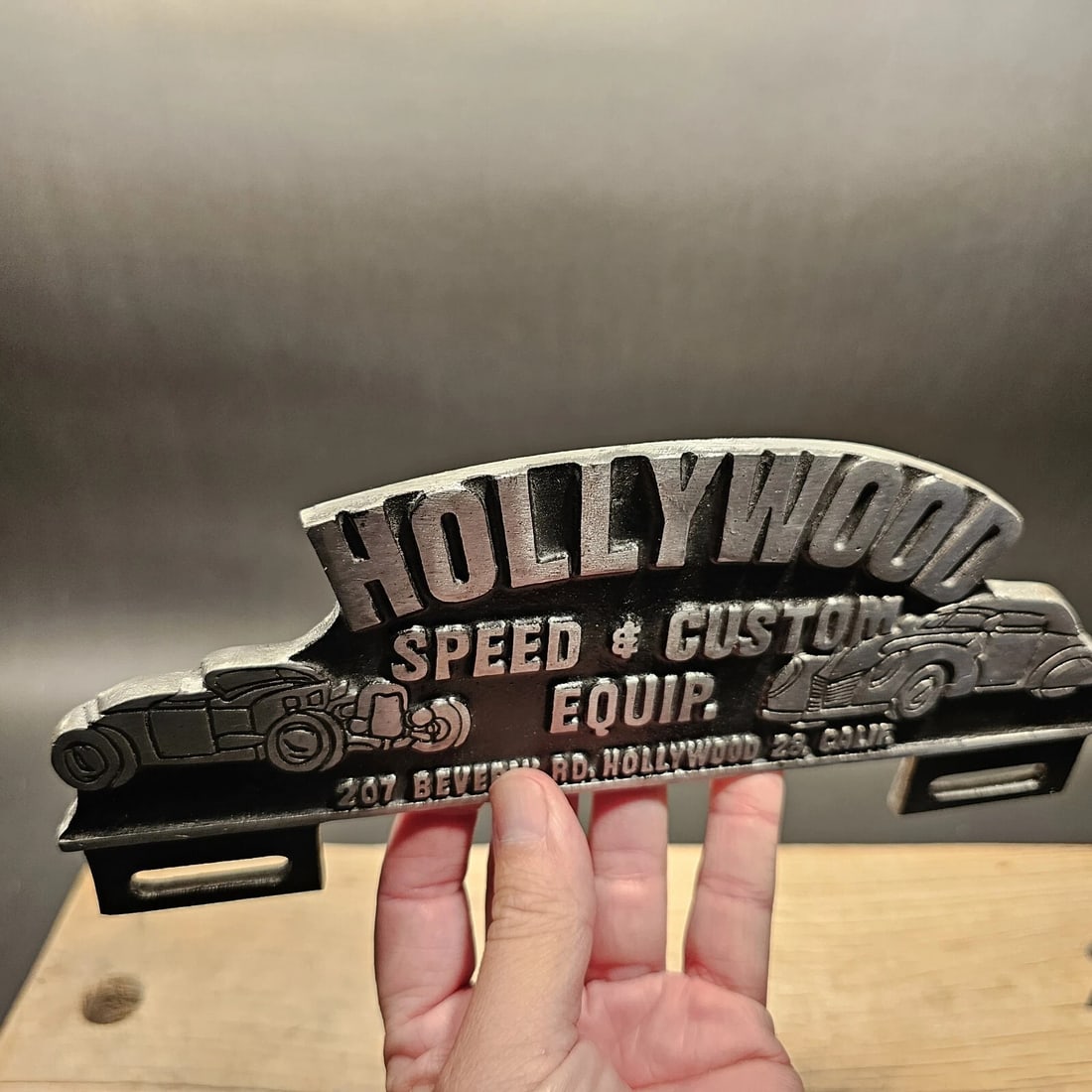 Aluminum Hollywood License Plate Fob Topper - 4