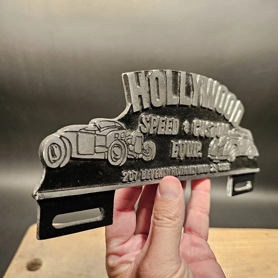 Aluminum Hollywood License Plate Fob Topper - 5