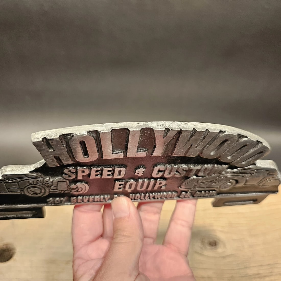 Aluminum Hollywood License Plate Fob Topper - 6