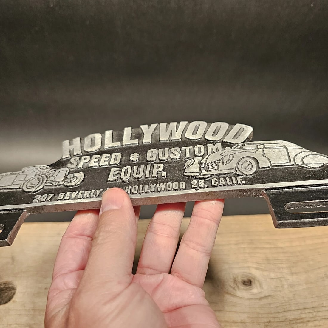 Aluminum Hollywood License Plate Fob Topper - 7