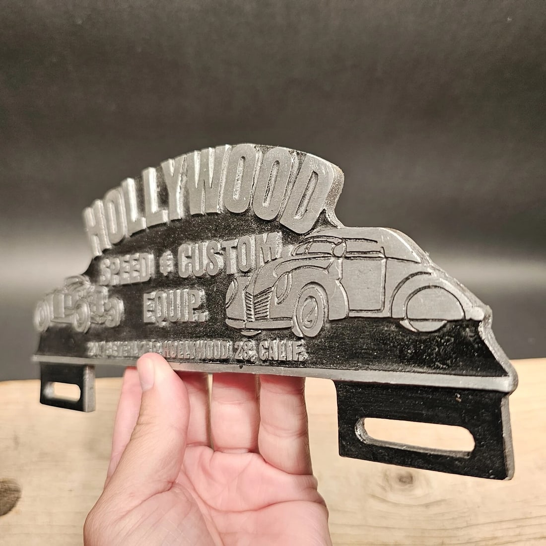 Aluminum Hollywood License Plate Fob Topper - 8
