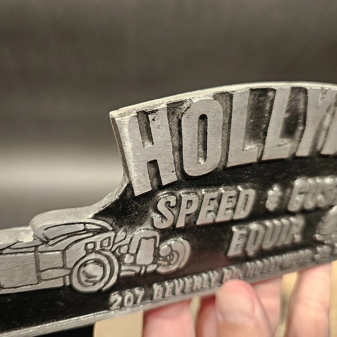 Aluminum Hollywood License Plate Fob Topper - 9