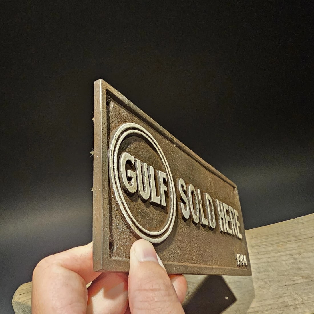 Cast Iron Gulf Gas Oil Sign Plaque - 5