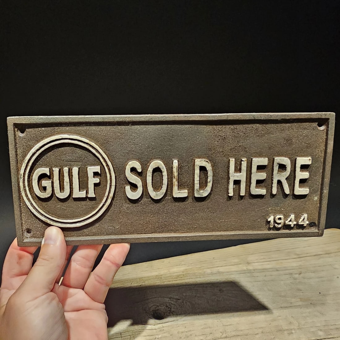 Cast Iron Gulf Gas Oil Sign Plaque - 8