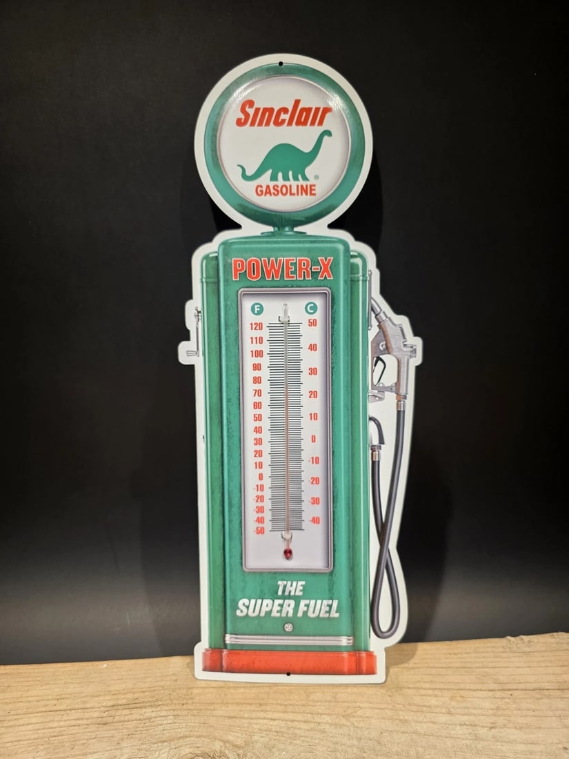 17 1/2 " Metal Sinclair Oil Advertising Thermometer Sign - 10