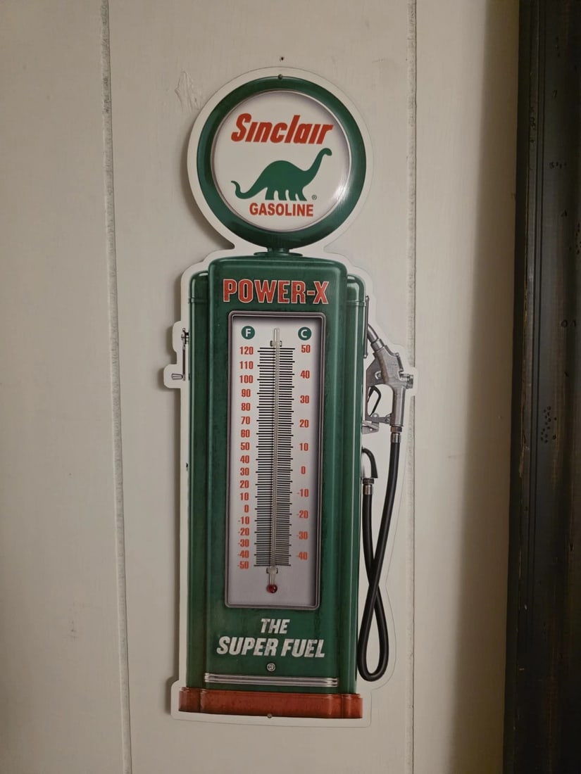 17 1/2 " Metal Sinclair Oil Advertising Thermometer Sign - 11