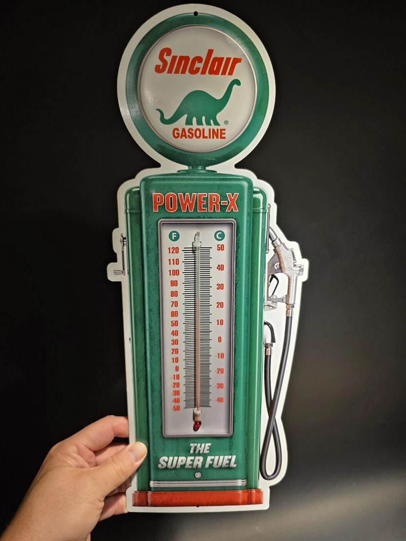 17 1/2 " Metal Sinclair Oil Advertising Thermometer Sign - 3