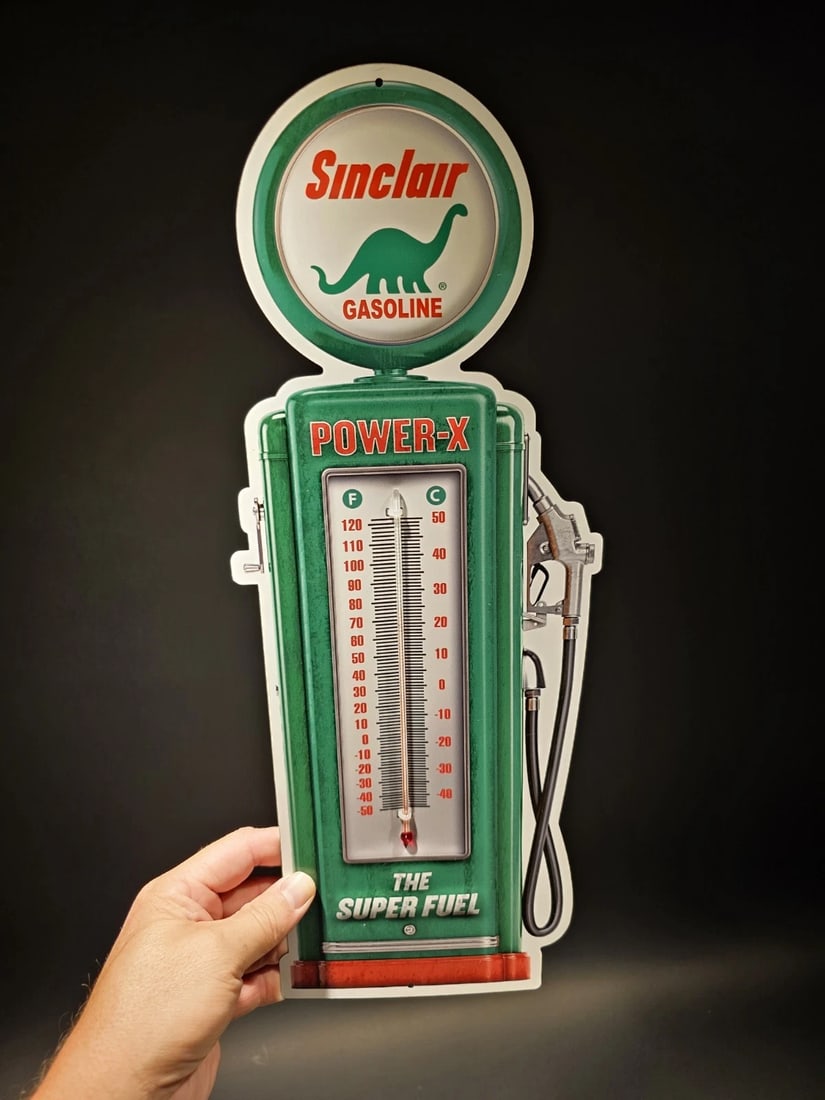17 1/2 " Metal Sinclair Oil Advertising Thermometer Sign - 4