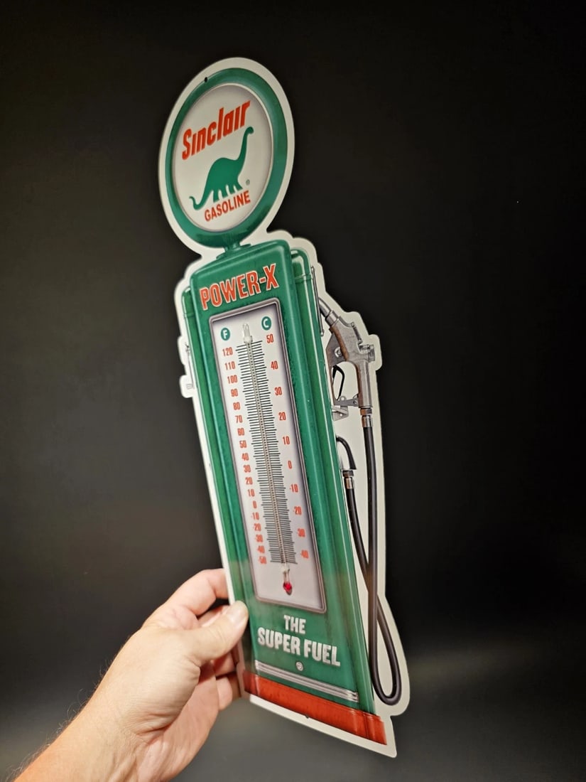 17 1/2 " Metal Sinclair Oil Advertising Thermometer Sign - 6