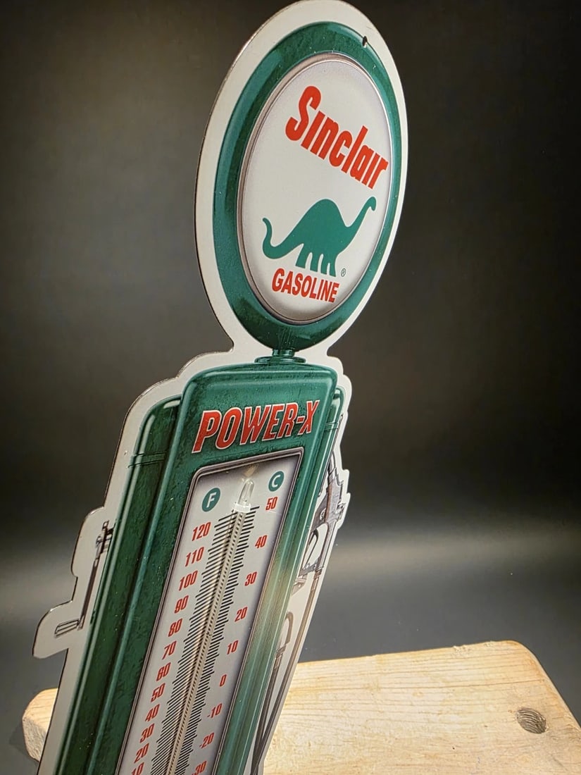 17 1/2 " Metal Sinclair Oil Advertising Thermometer Sign - 9