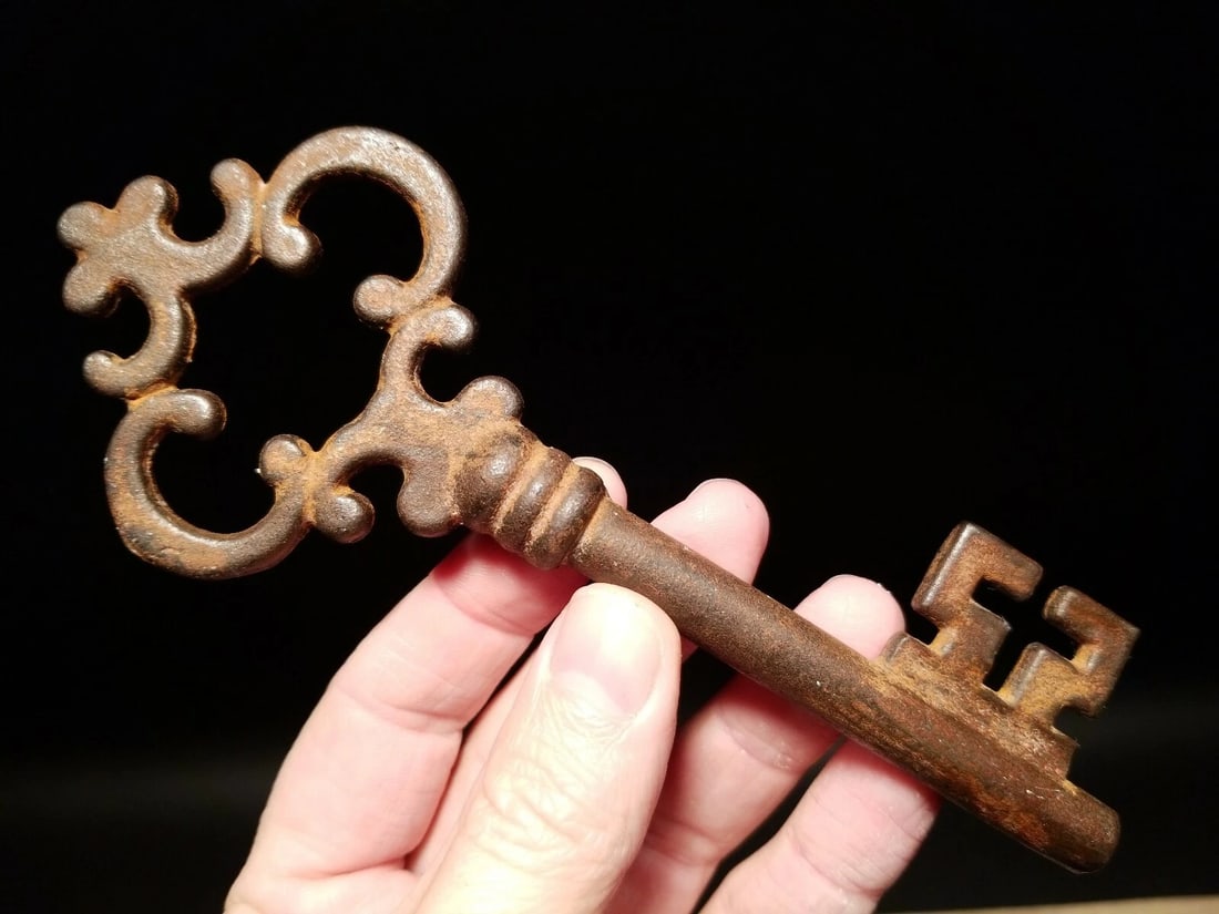 6 1/2" Large Iron Skeleton Church Key - 6