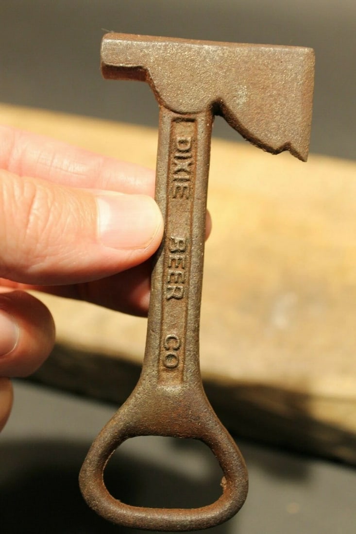 Cast Iron Dixie Beer Bottle Opener Fireman Axe Hatchet - 4
