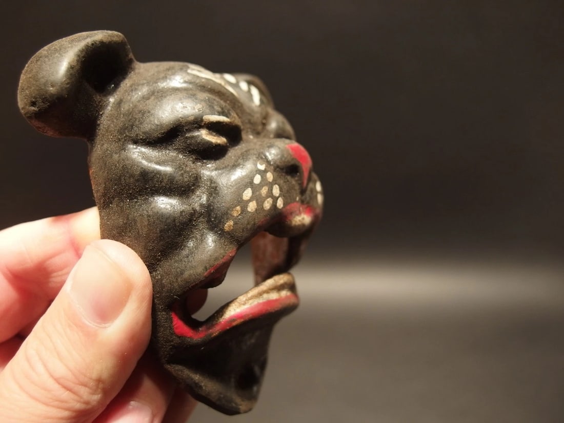 Cast Iron wall mount folk art Bulldog Beer Bottle Opener - 2
