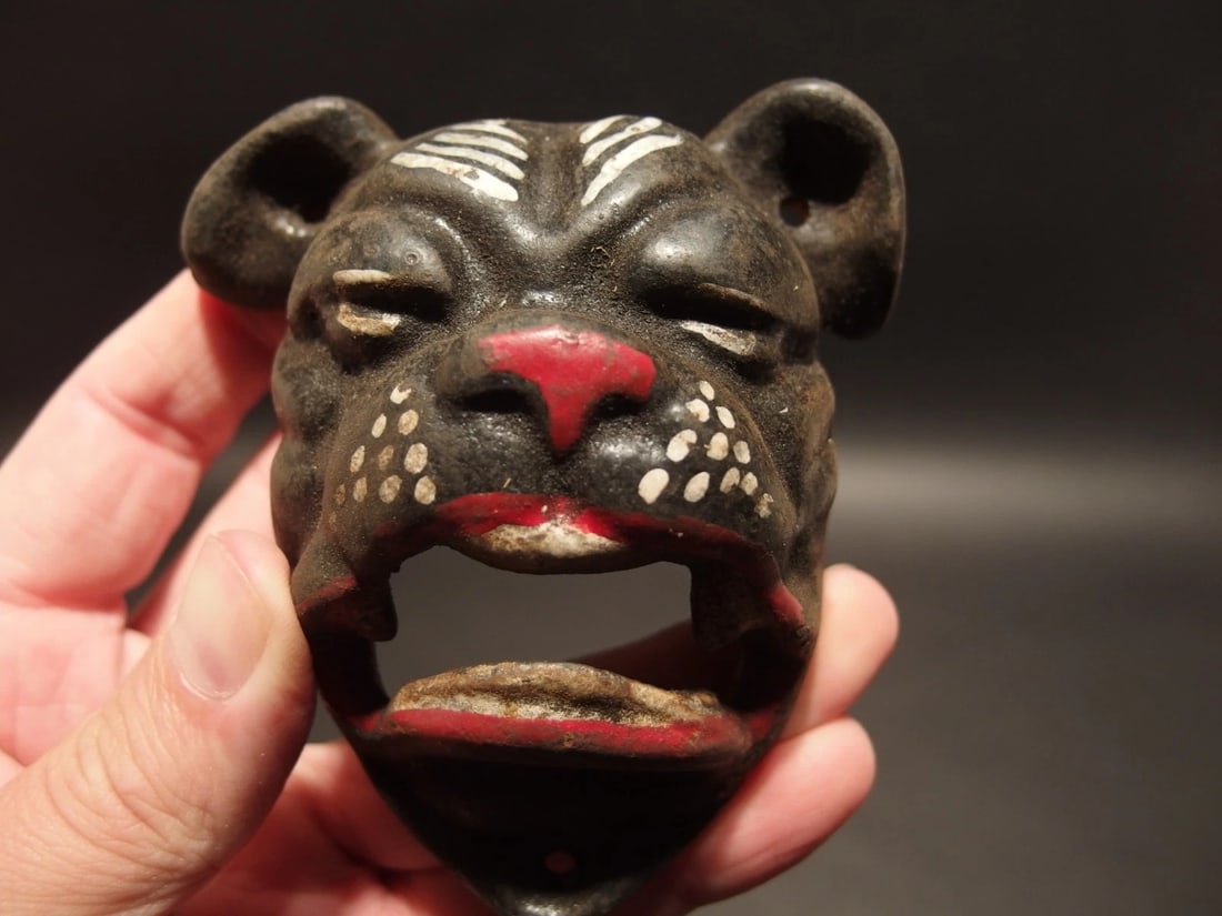 Cast Iron wall mount folk art Bulldog Beer Bottle Opener - 5