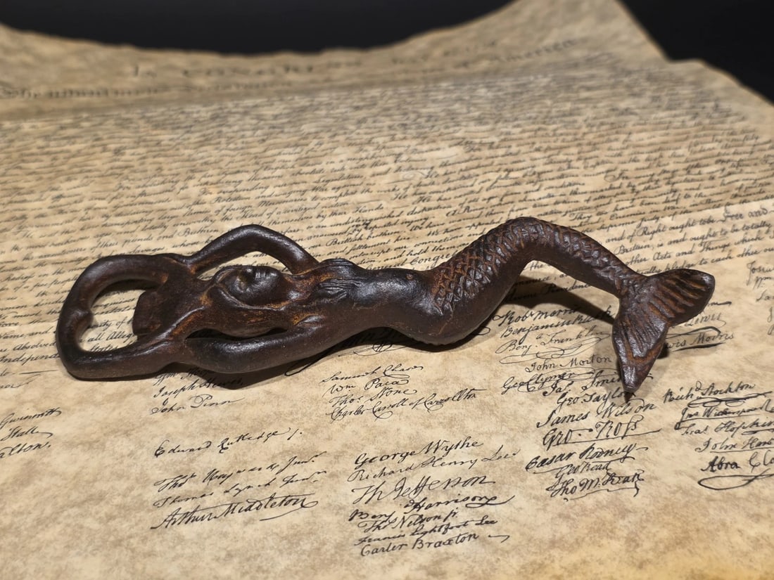 7" Cast Iron Mermaid Bottle Opener Coastal Bar Tool - 10