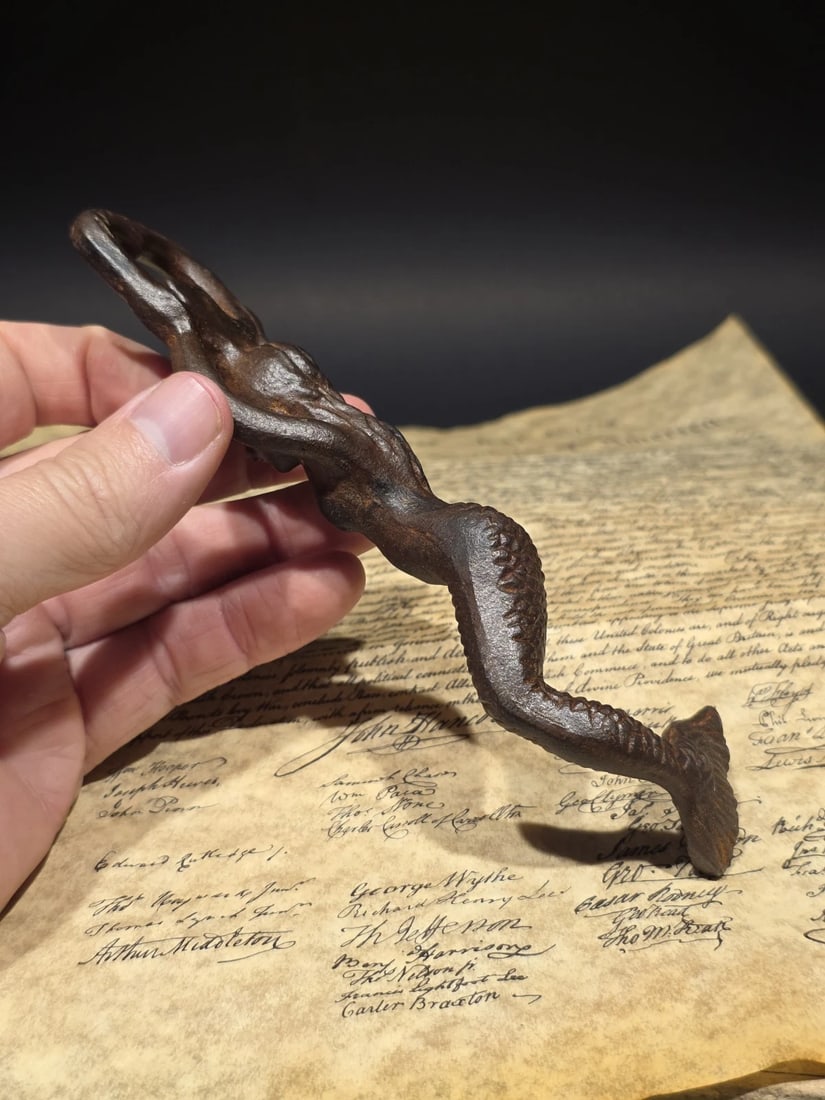 7" Cast Iron Mermaid Bottle Opener Coastal Bar Tool - 8