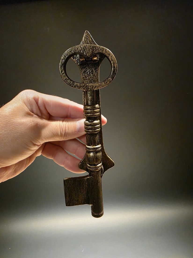 Antique Brass Vintage Style Cast Iron Key Door Knocker - 10