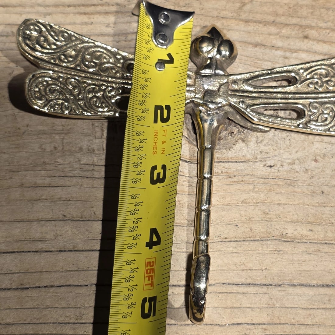 Brass Dragonfly Wall Hook Art Nouveau Style Coat Hook - 11
