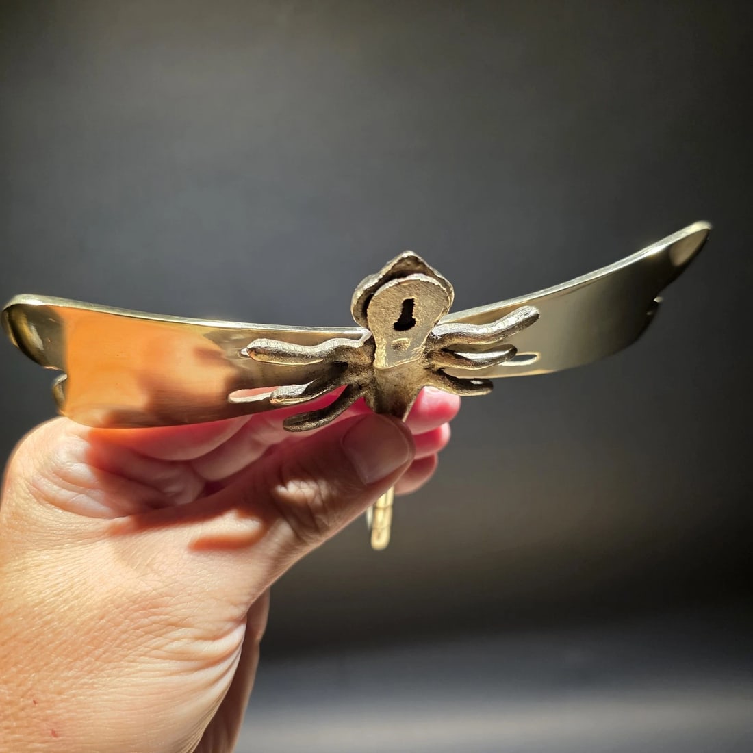 Brass Dragonfly Wall Hook Art Nouveau Style Coat Hook - 6