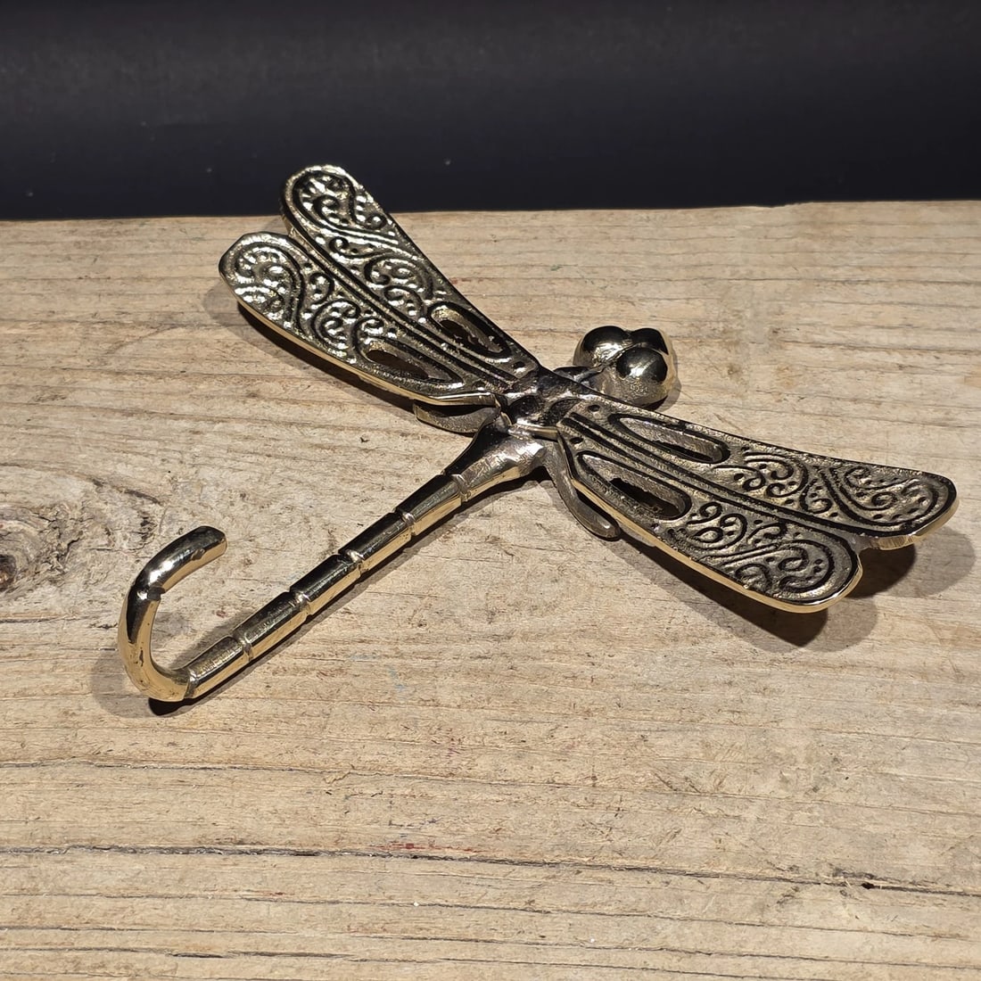 Brass Dragonfly Wall Hook Art Nouveau Style Coat Hook - 8