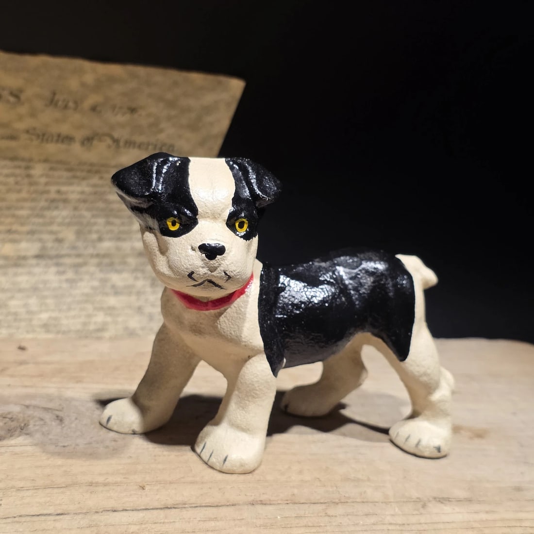 5" Cast Iron Boston Terrier Dog Door Stop - 10