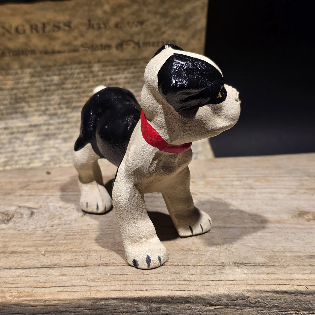 5" Cast Iron Boston Terrier Dog Door Stop - 11