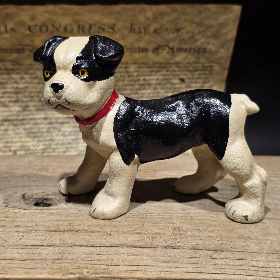 5" Cast Iron Boston Terrier Dog Door Stop - 14