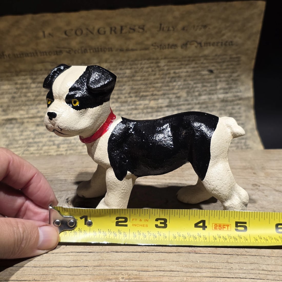 5" Cast Iron Boston Terrier Dog Door Stop - 15