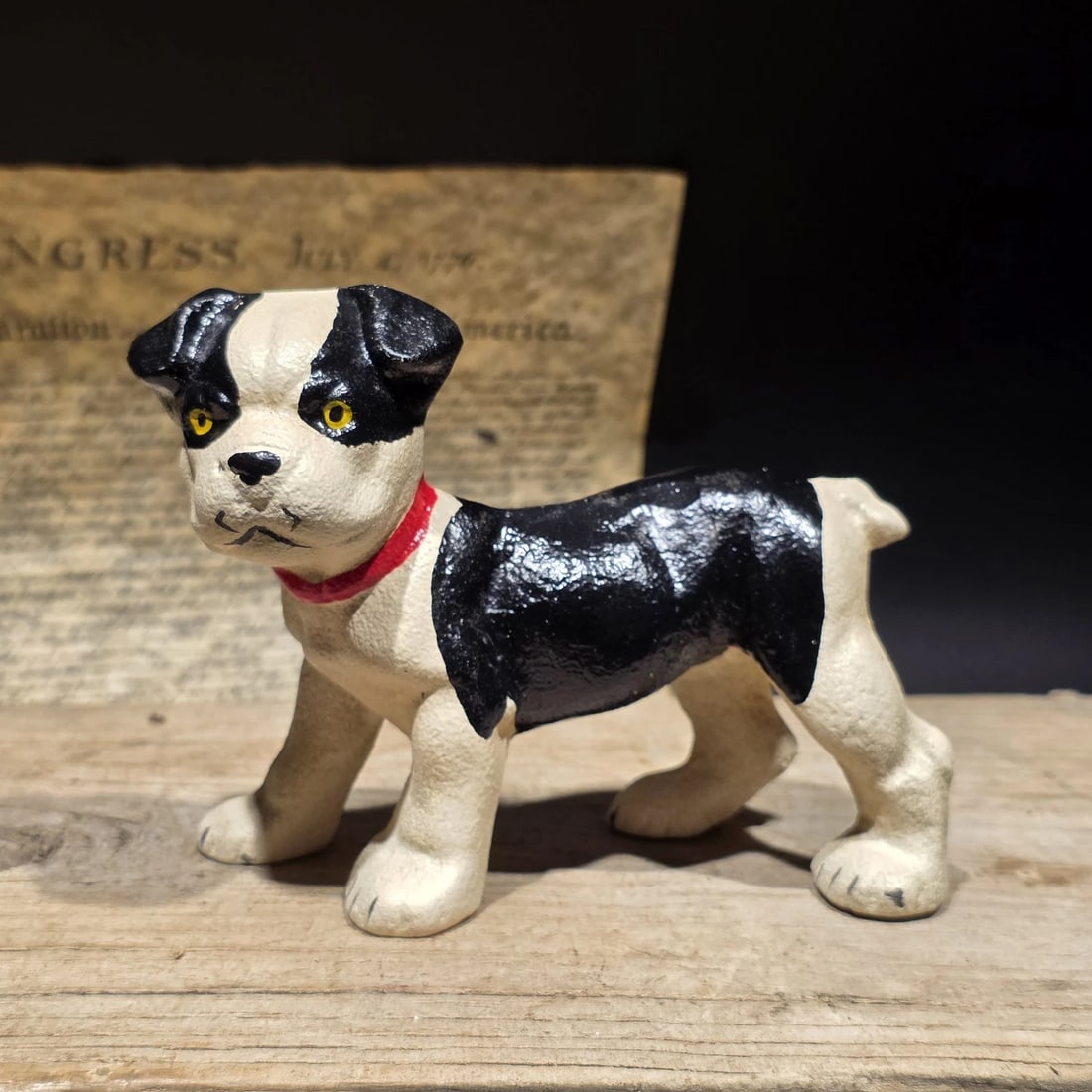 5" Cast Iron Boston Terrier Dog Door Stop - 9