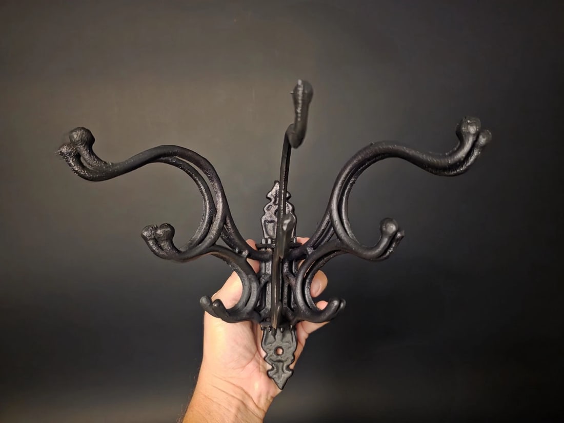 Wall Hook Swivel Folding Coat Hanger Hardware Black Finish - 10