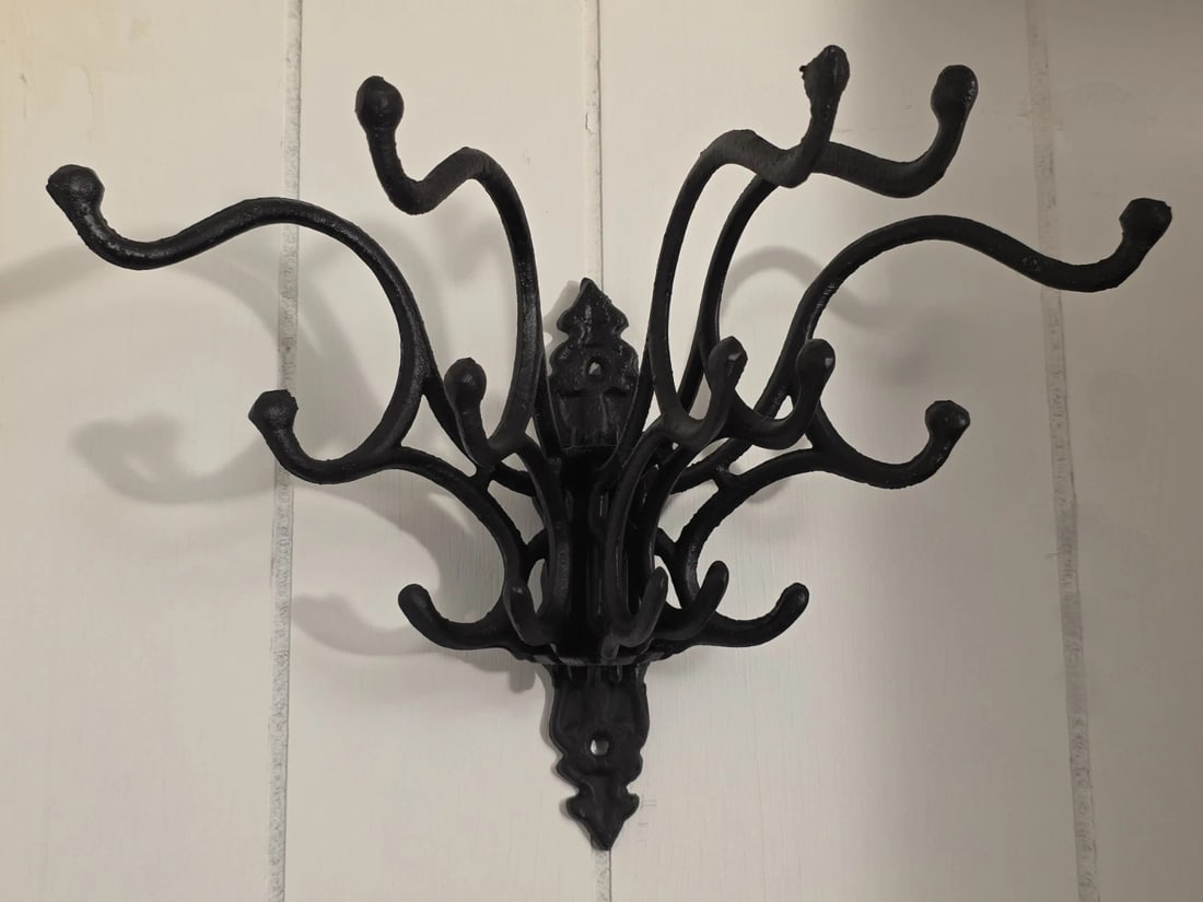 Wall Hook Swivel Folding Coat Hanger Hardware Black Finish - 12
