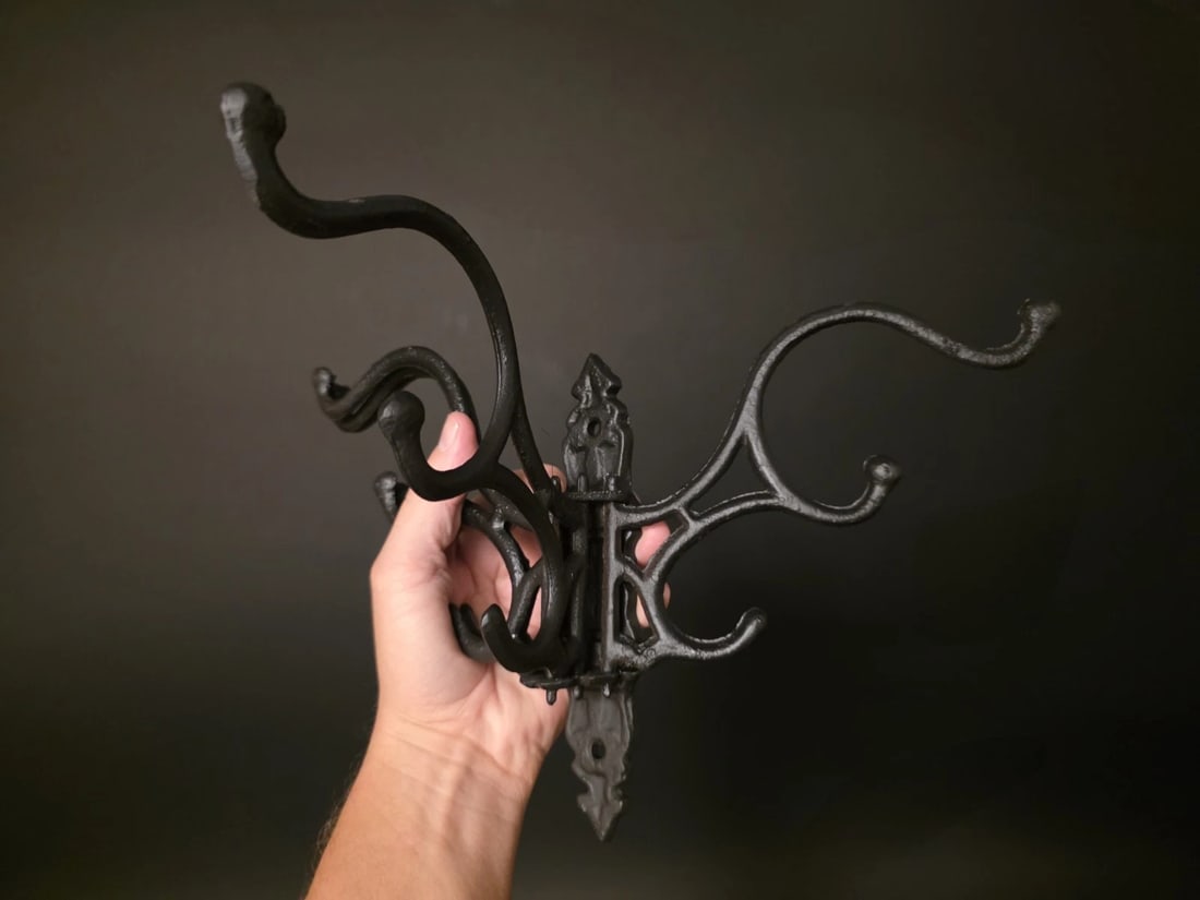 Wall Hook Swivel Folding Coat Hanger Hardware Black Finish - 5