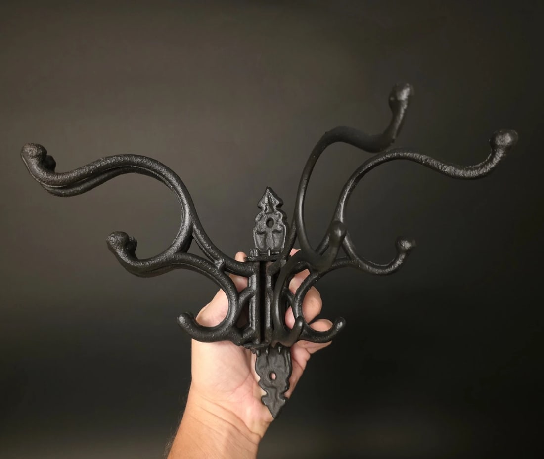 Wall Hook Swivel Folding Coat Hanger Hardware Black Finish - 9