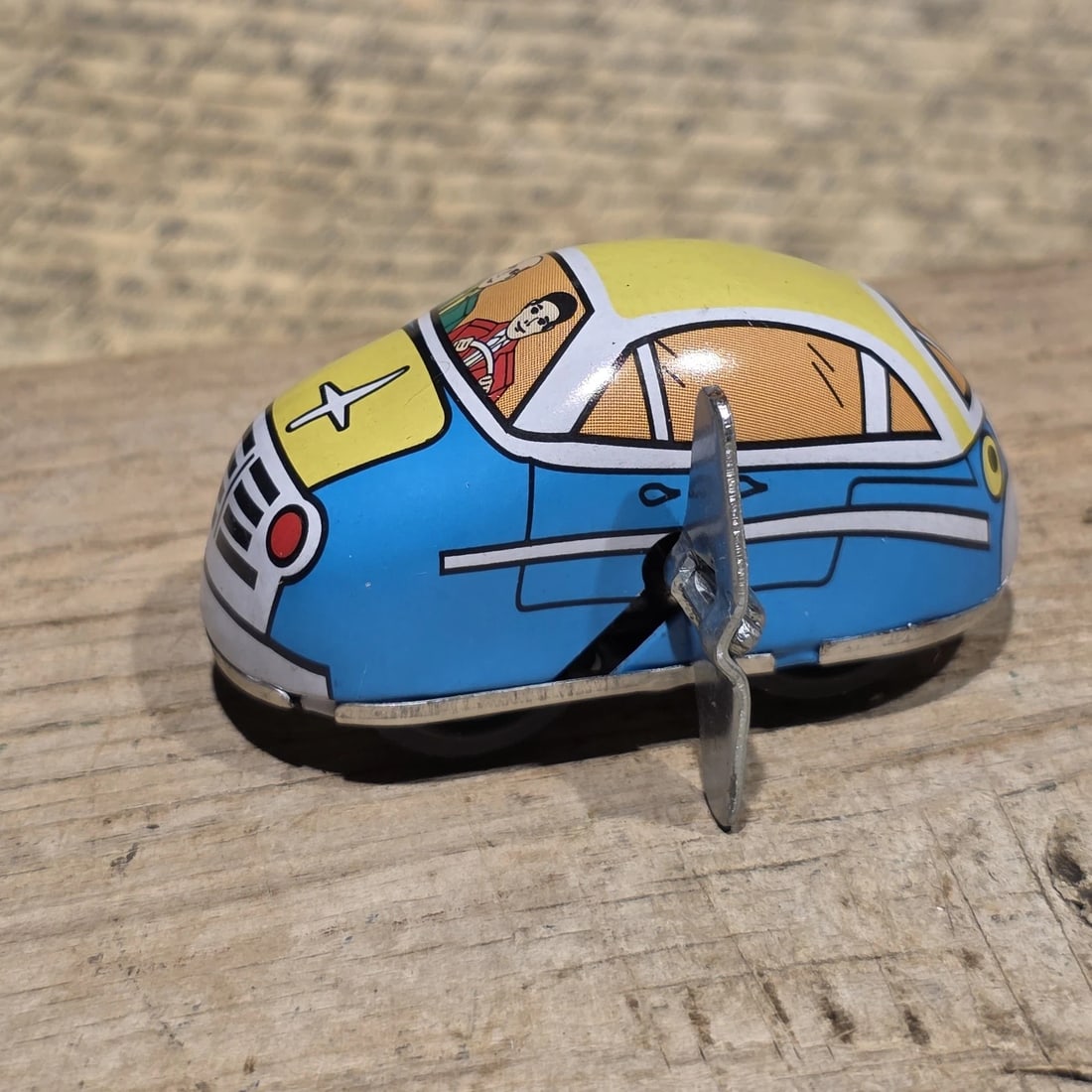Tin Litho Ambulance Wind up Toy Car - 4