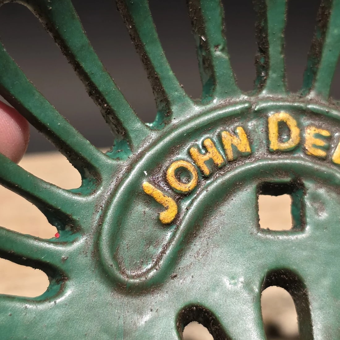 5" Cast Iron John Deere Miniature Tractor Seat Sample - 3
