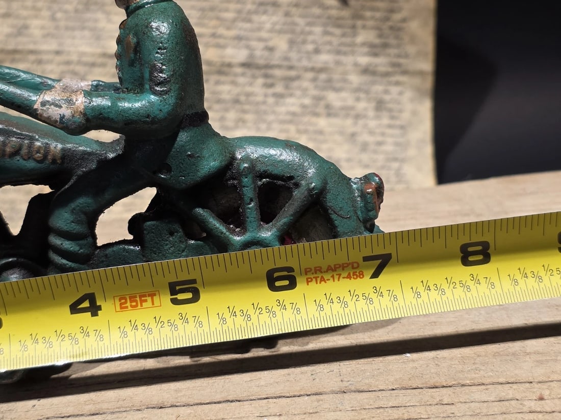 7" Vintage Cast Iron Police Motorcycle Toy Champion Patrol Officer Antique Style - 12