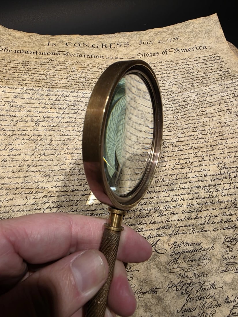 8 1/2" Classic Bausch & Laurance Brass Reading Magnifier - 3