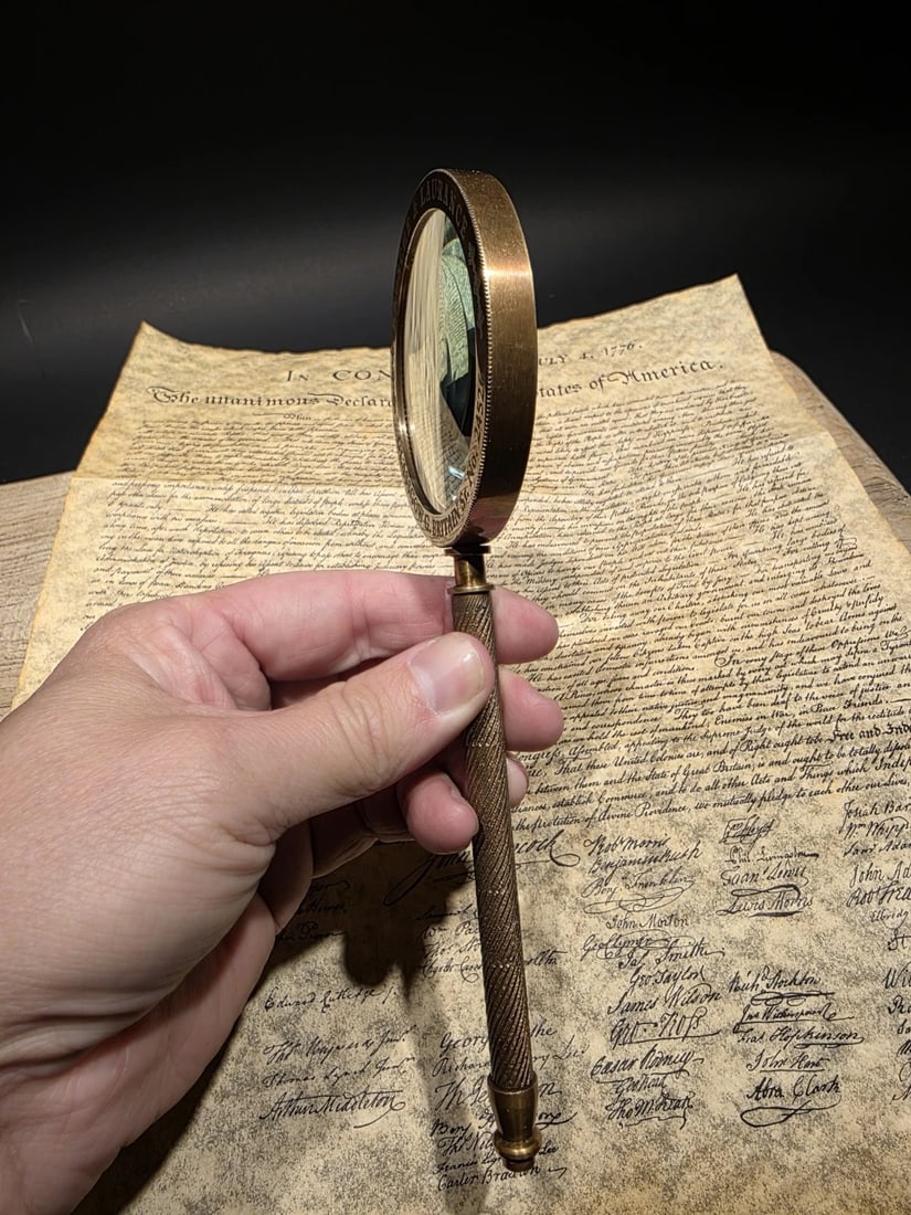 8 1/2" Classic Bausch & Laurance Brass Reading Magnifier - 5
