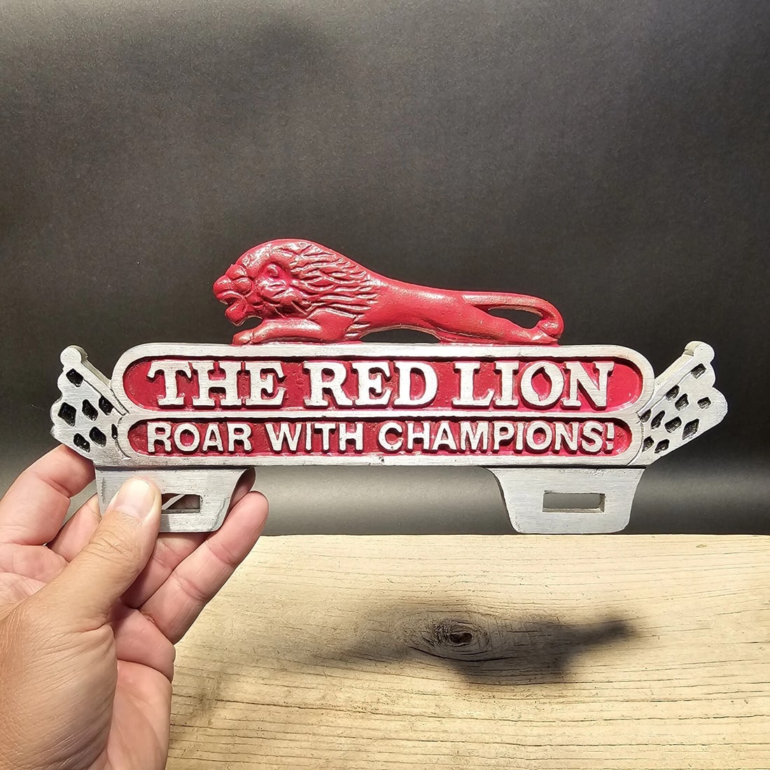 Aluminum Red Lion License Plate Fob Topper - 3
