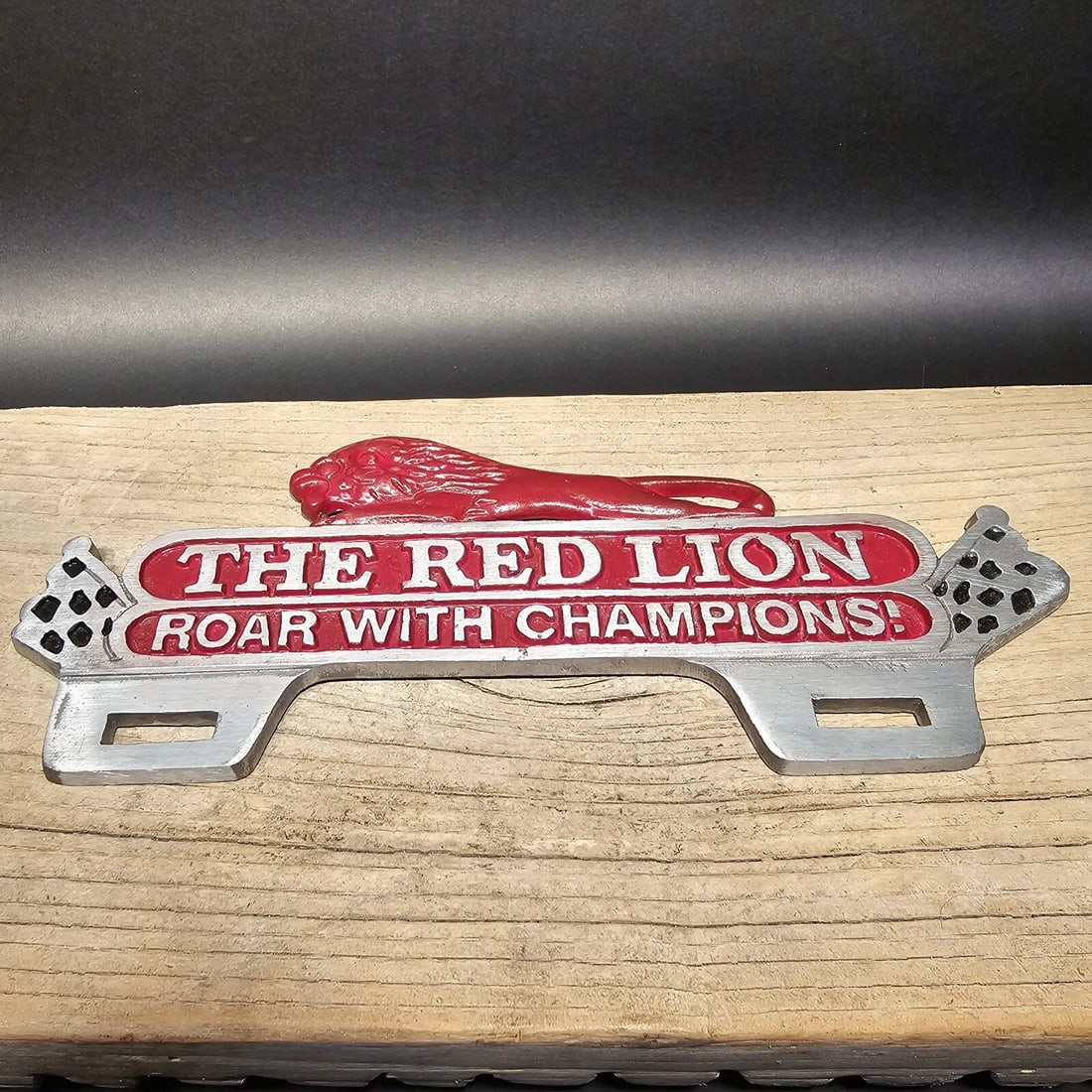 Aluminum Red Lion License Plate Fob Topper - 4