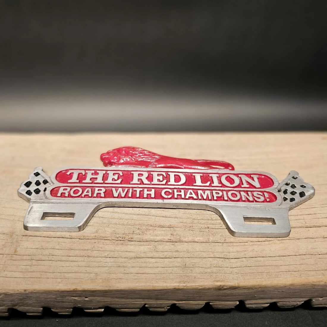 Aluminum Red Lion License Plate Fob Topper - 7