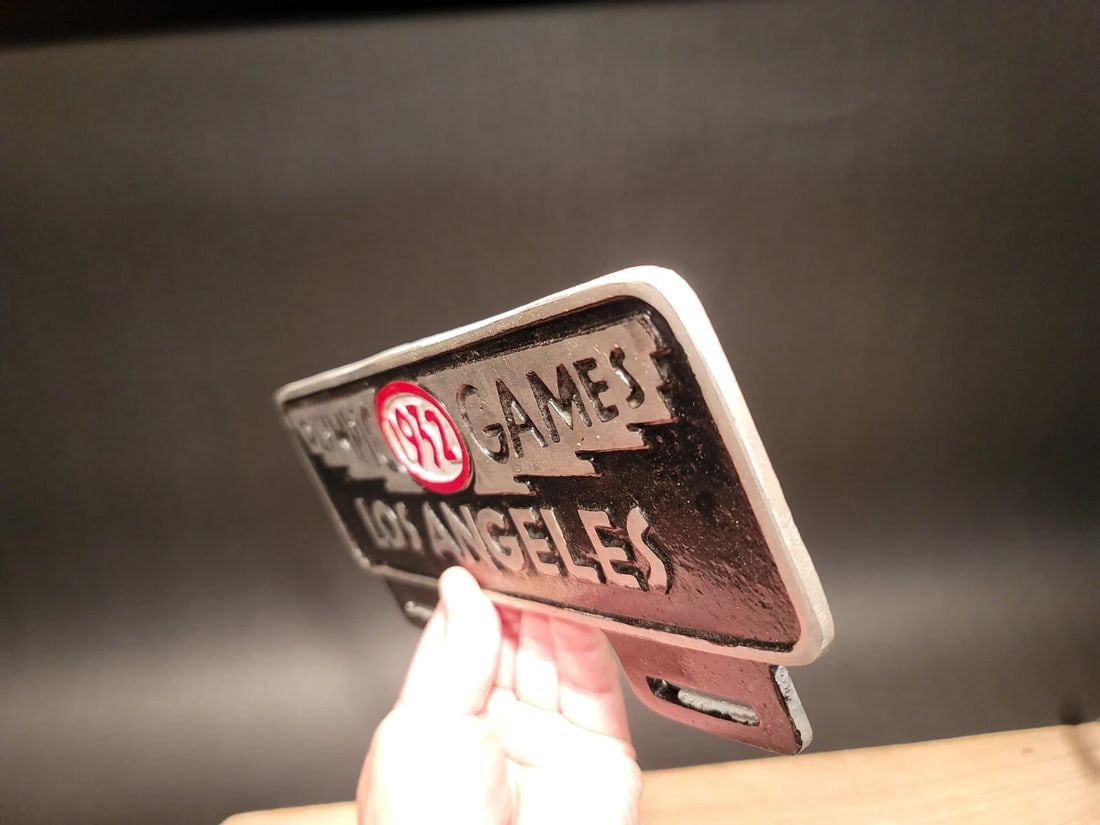 Aluminum Olympic Games 1932 License Plate Fob Topper - 10