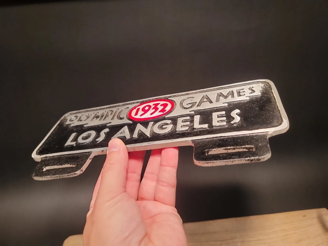 Aluminum Olympic Games 1932 License Plate Fob Topper - 11