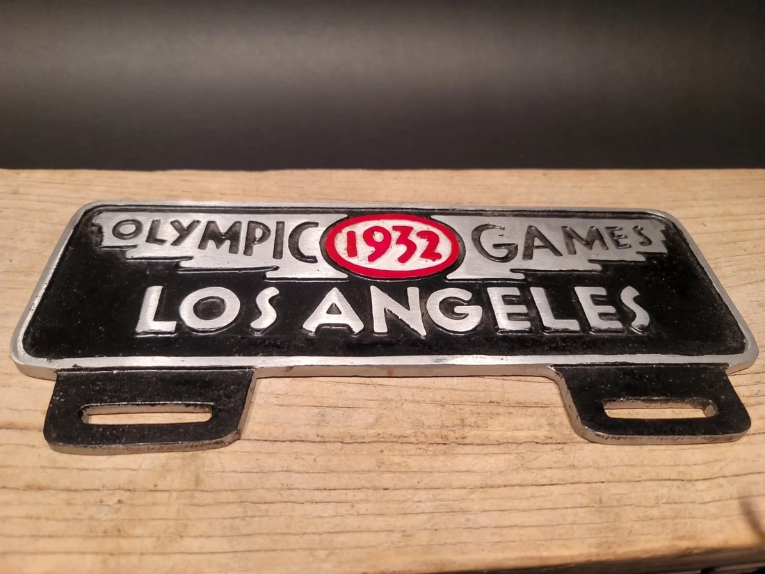 Aluminum Olympic Games 1932 License Plate Fob Topper - 13