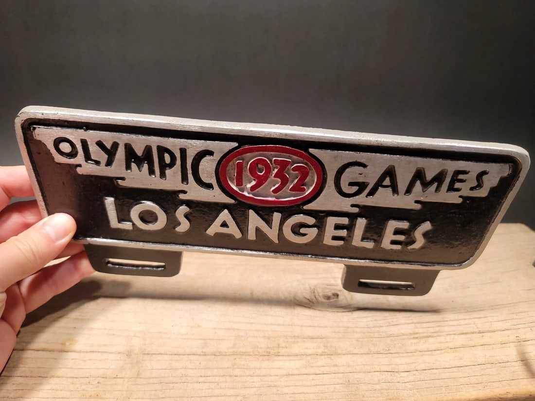 Aluminum Olympic Games 1932 License Plate Fob Topper - 3