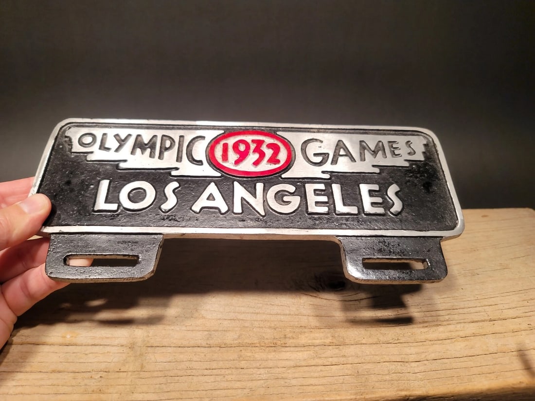Aluminum Olympic Games 1932 License Plate Fob Topper - 4