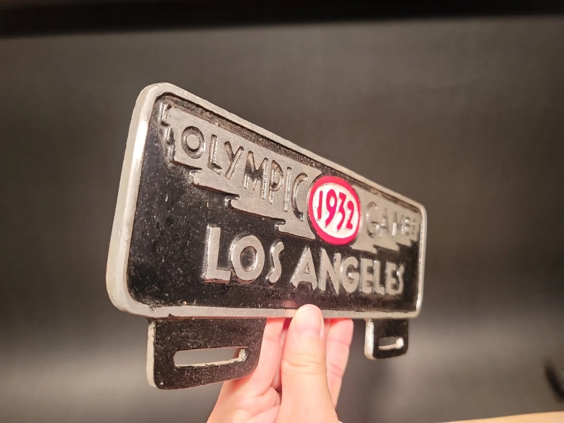 Aluminum Olympic Games 1932 License Plate Fob Topper - 8